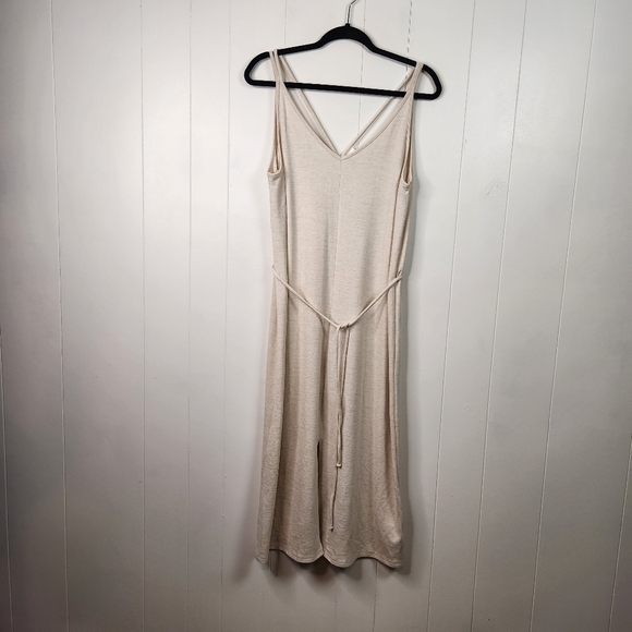 Gap Knit Midi Dress Off White Stretch Sleeveless New NWT Size Large Tall Summer - Picture 1 of 6